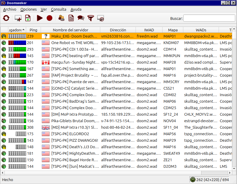 Captura de pantalla de DoomSeeker