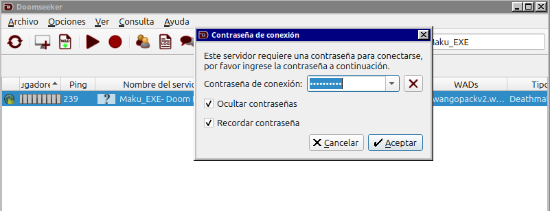 Captura de pantalla de DoomSeeker